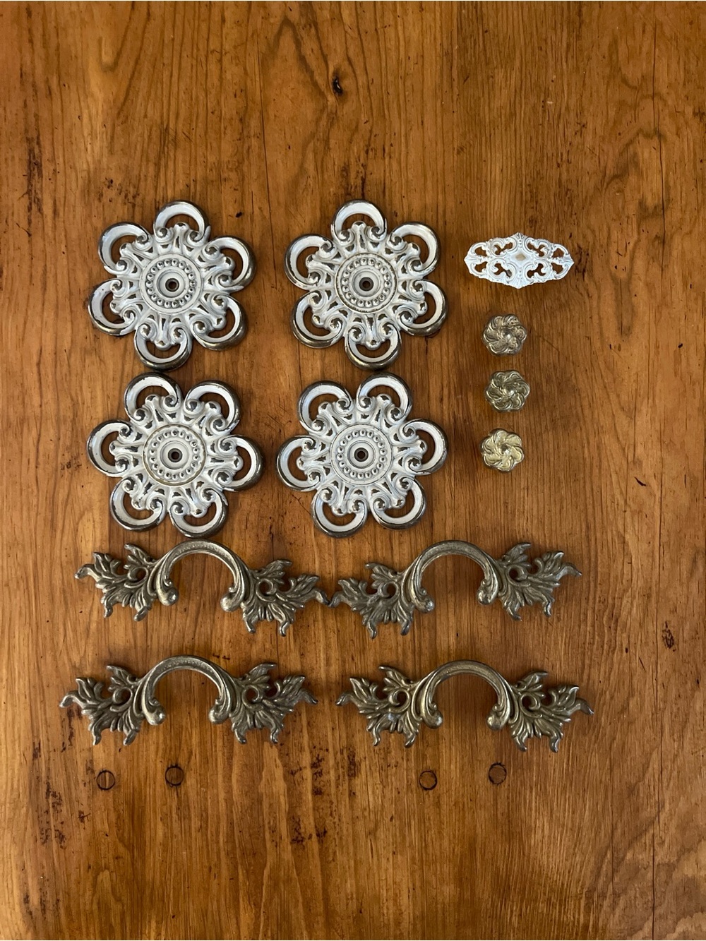 Vintage Lot of Brass Drawer Pulls Decorative Plates
